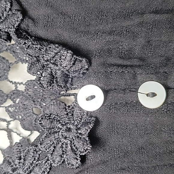 Lace Button Front Woman's Top Bell Witchy Fairy Whimsigoth Grunge Boho - Picture 3 of 9